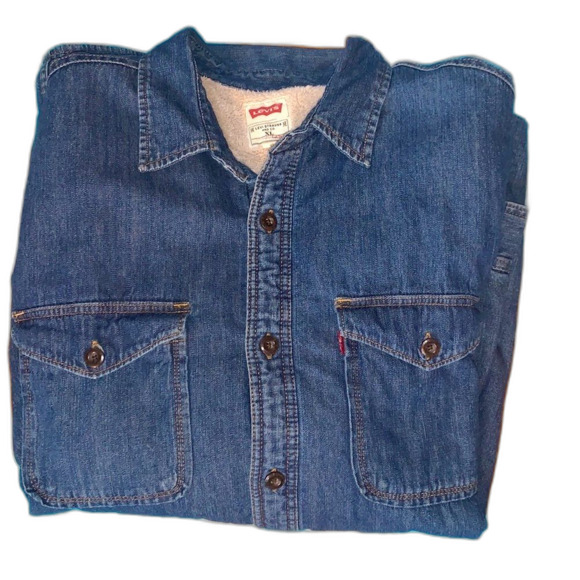 Levi’s Men’s Jean Shacket Jacket with Sherpa Lined XL Button Down Long Sleeve - Picture 4 of 14
